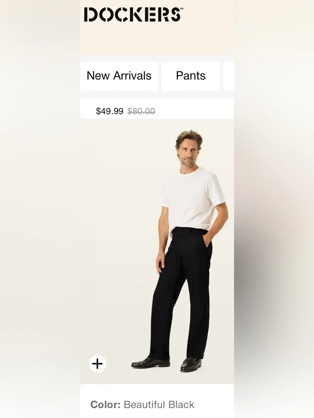 Men’s Dockers Pants 34x34 Black Straight Signature Khakis NWT $49.99 Classic Fit